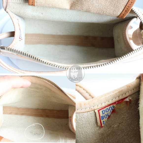 Vintage Dooney & Bourke Bag Small Zip Top Crossbody Bag Bone AWL with Fob - Picture 10 of 10